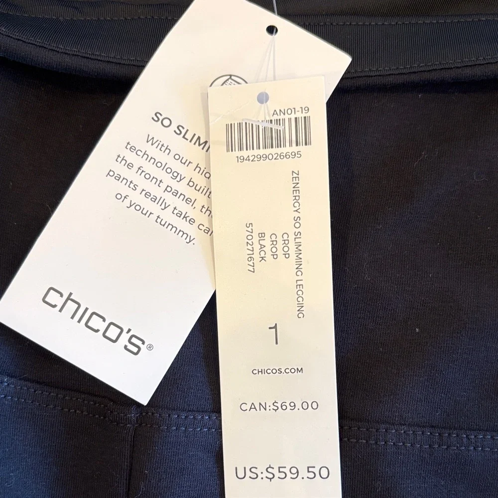 NWT! Chico's Black Zenergy So Slimming Leggings - Picture 8 of 10